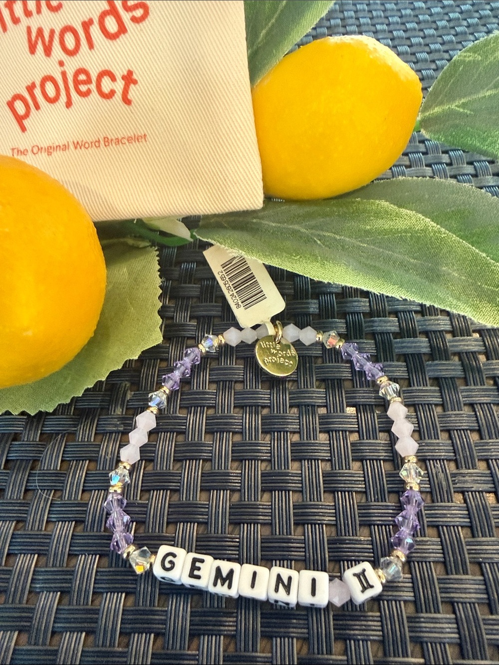 Gemini II Lavender & White Beaded Stretch Bracelet